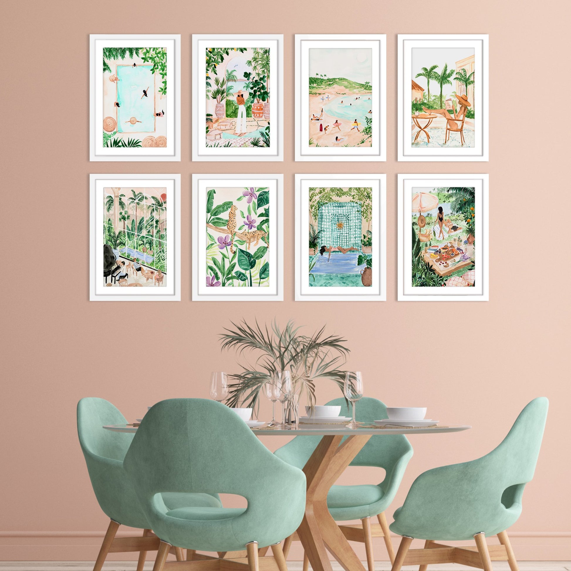 Botanical Boho Girl by Sabina Fenn - 8 Piece Framed Art Set - Americanflat