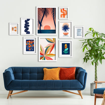 Tropical Sunset - 9 Piece Framed Gallery Wall Art Set - Art Set - Americanflat