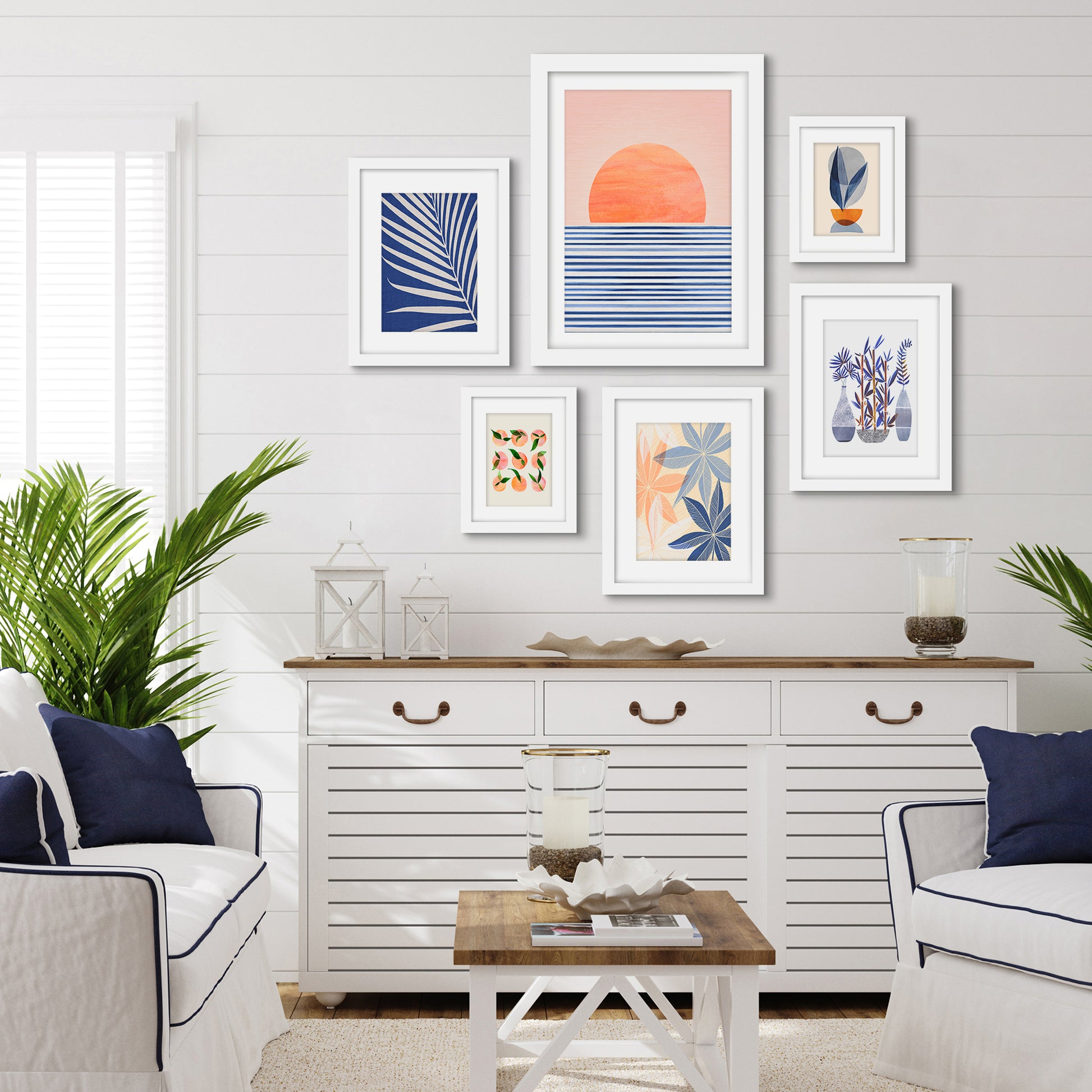 Minimal Sunrise II - 6 Piece Framed Gallery Wall Set - Americanflat