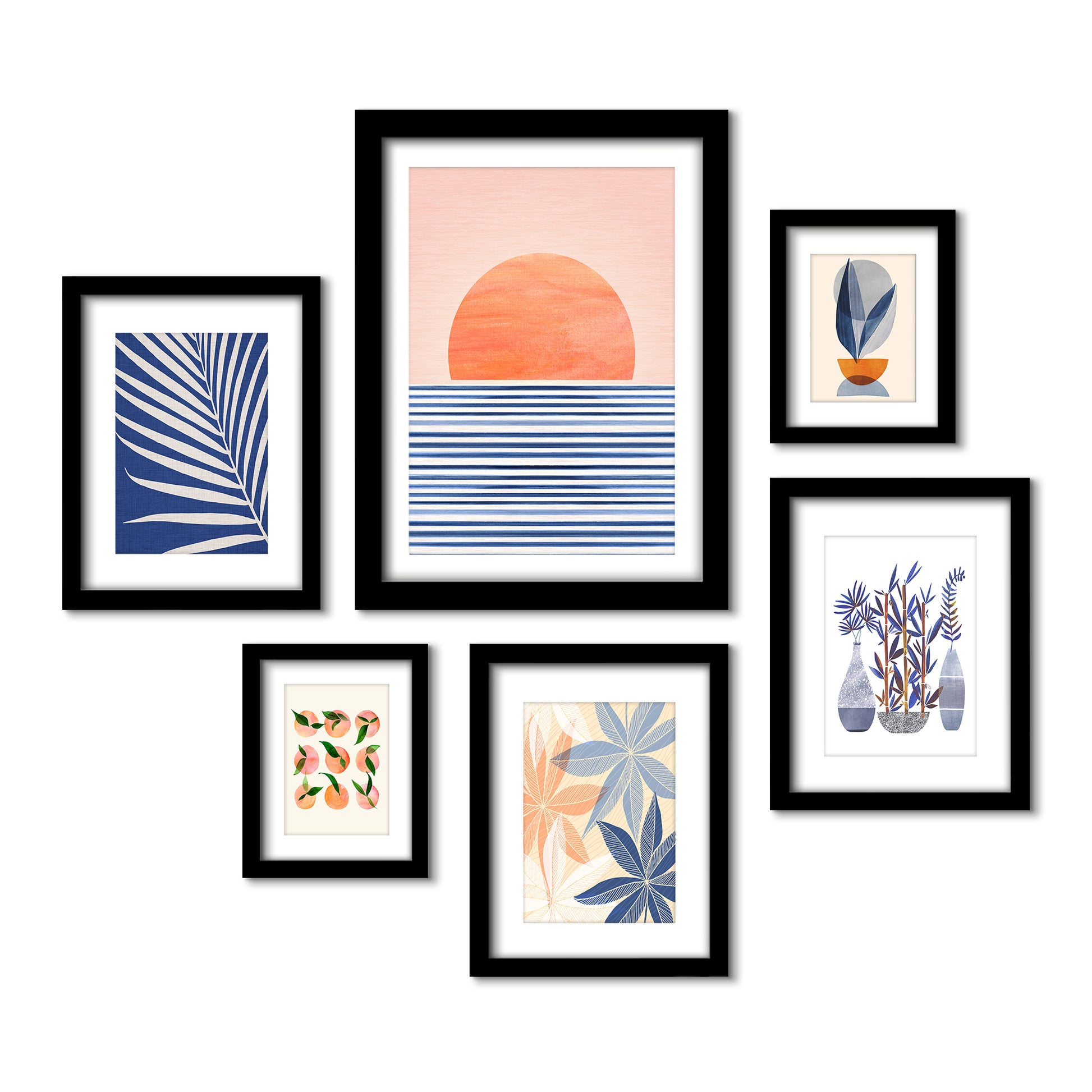 Minimal Sunrise II - 6 Piece Framed Gallery Wall Set - Americanflat