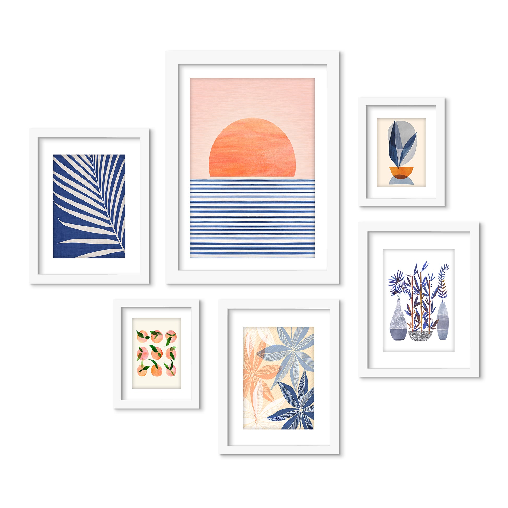 Minimal Sunrise II - 6 Piece Framed Gallery Wall Set - Americanflat