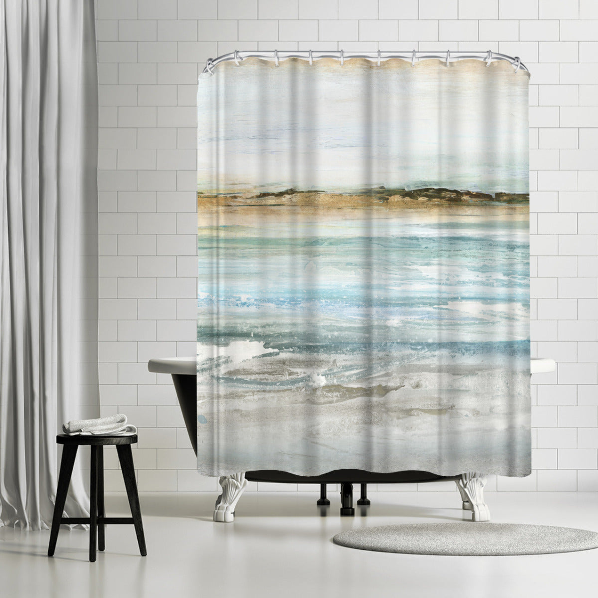 Retrospective Ii by Pi Creative Art - Shower Curtain
