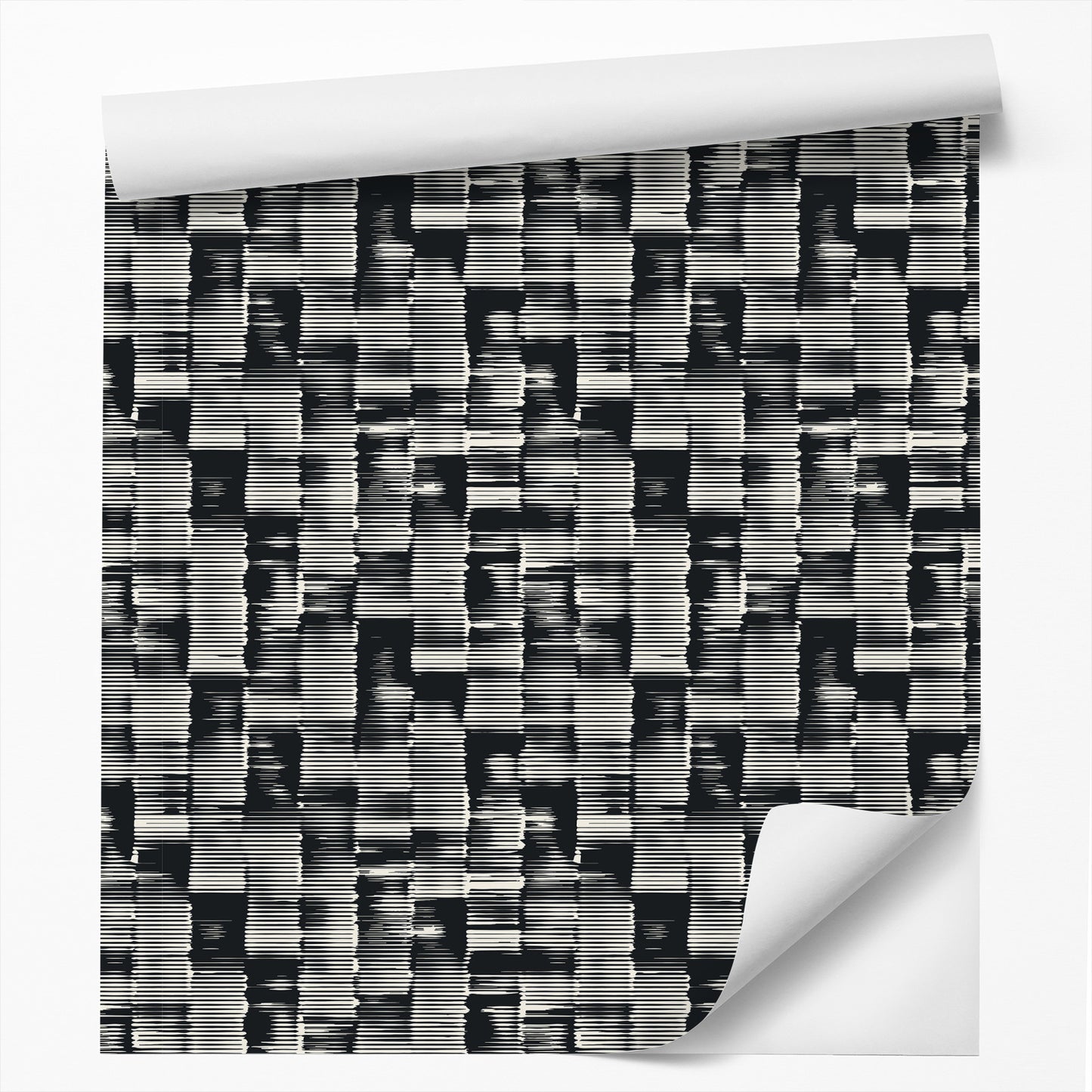 Peel & Stick Wallpaper Roll - Black & White Abstract Ink Pattern by DecoWorks