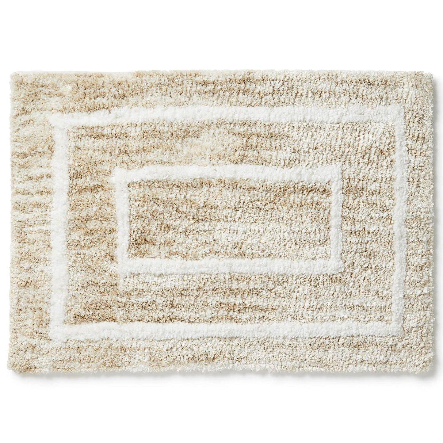 Soft and Absorbent Tufted Bath Mat - 17x24 Inches - Double Rectangle Pattern - Home > Home & Living > Bathroom > Bath Mats & Rugs - Americanflat