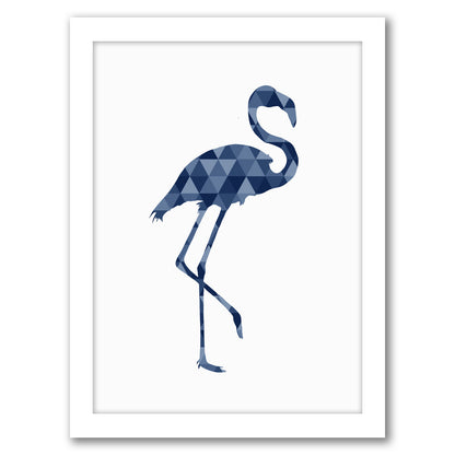 Geometric Flamingo By Nuada - White Framed Print