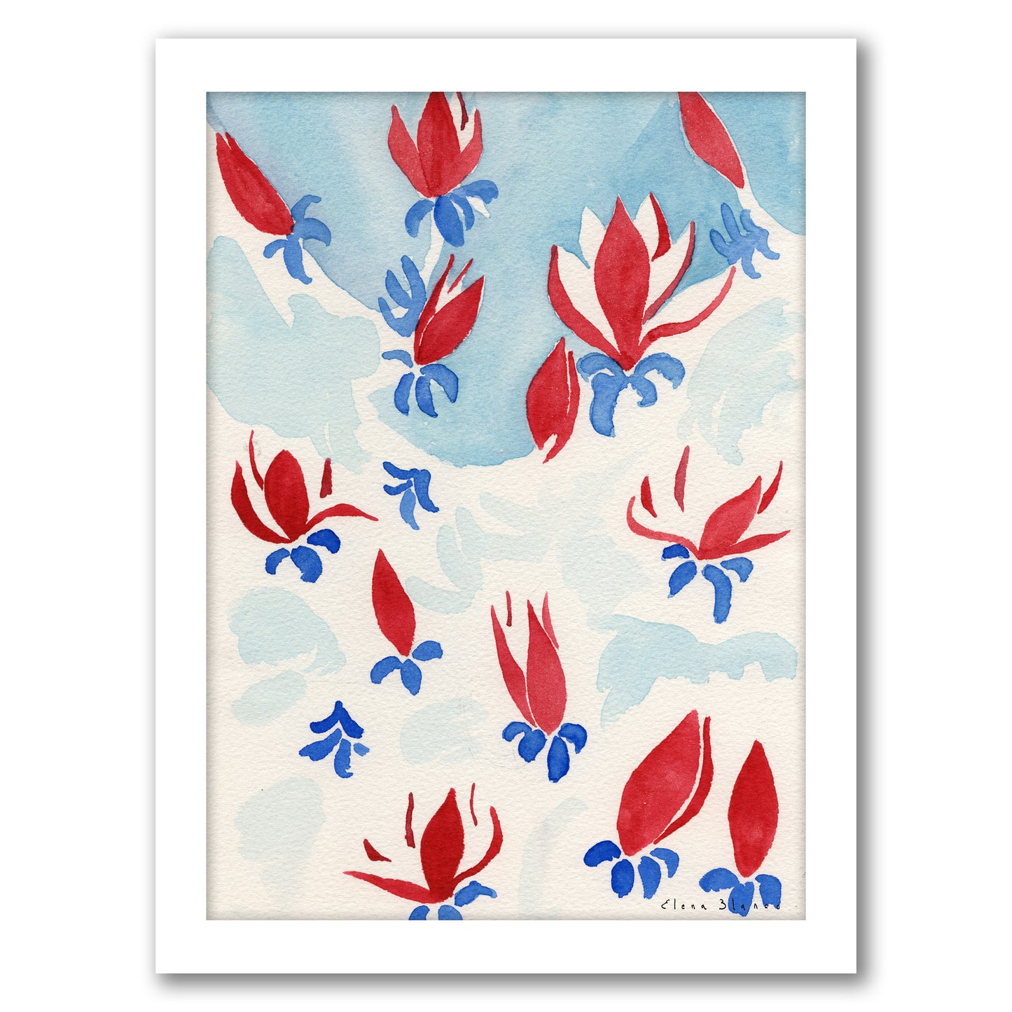 Red Magnolias by Dreamy Me - White Framed Print
