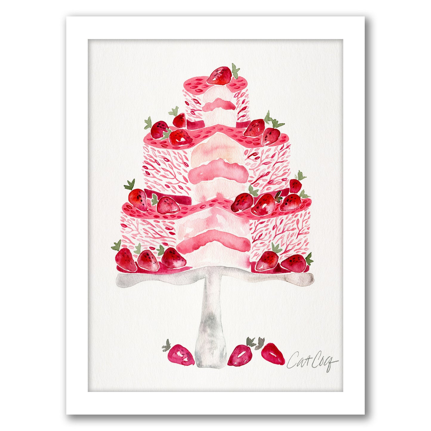 Strawberry Short Cake by Cat Coquillette - Framed Print