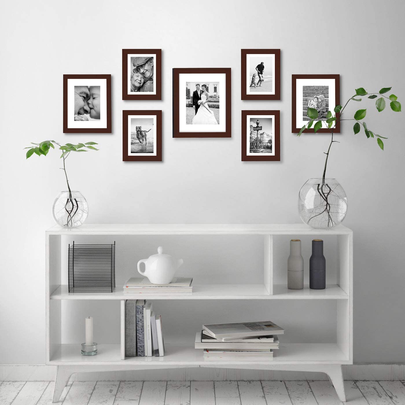 Americanflat 10-Piece Multi Pack Includes 8x10 5x7 and 4x6 Frames Gallery Set Black