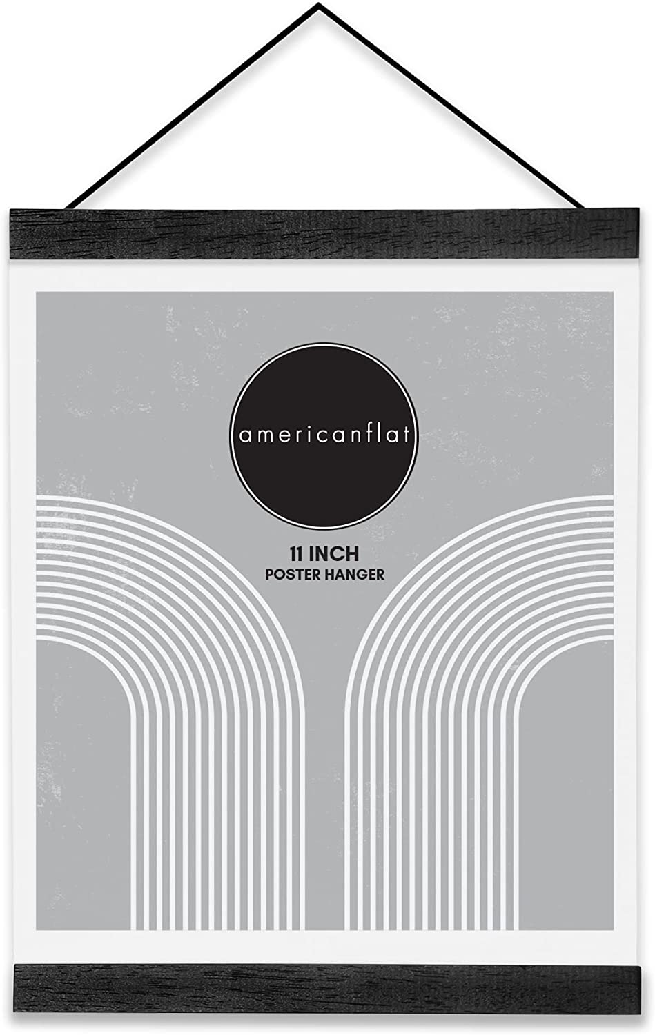 Americanflat 11 Inch Black Magnetic Poster Frames, Wooden Poster Hanger Frame for Posters, Prints, Photos, Pictures, Maps, Scrolls, Art Prints and Canvas Artwork