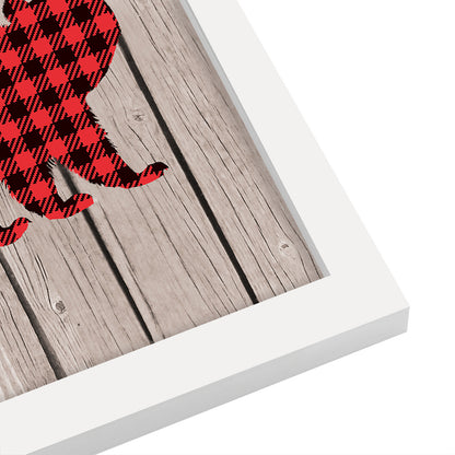 Be Brave Bear Brown Wood By Wall + Wonder - White Framed Print