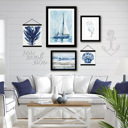 Blue Natural Sailing - Framed Multimedia Gallery Art Set