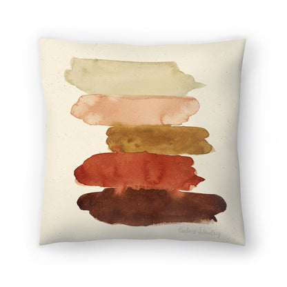 Watercolor Swatcheds Rust Brown by Pauline Stanley - Pillow