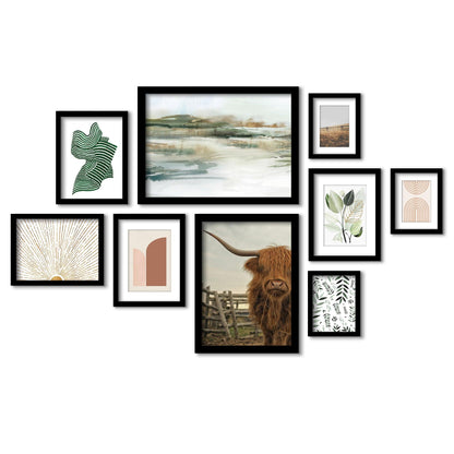 Southwest Shapes - 9 Piece Framed Gallery Wall Art Set - Art Set - Americanflat