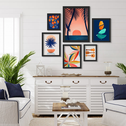 Peace And Palms - 6 Piece Framed Gallery Wall Set - Art Set - Americanflat