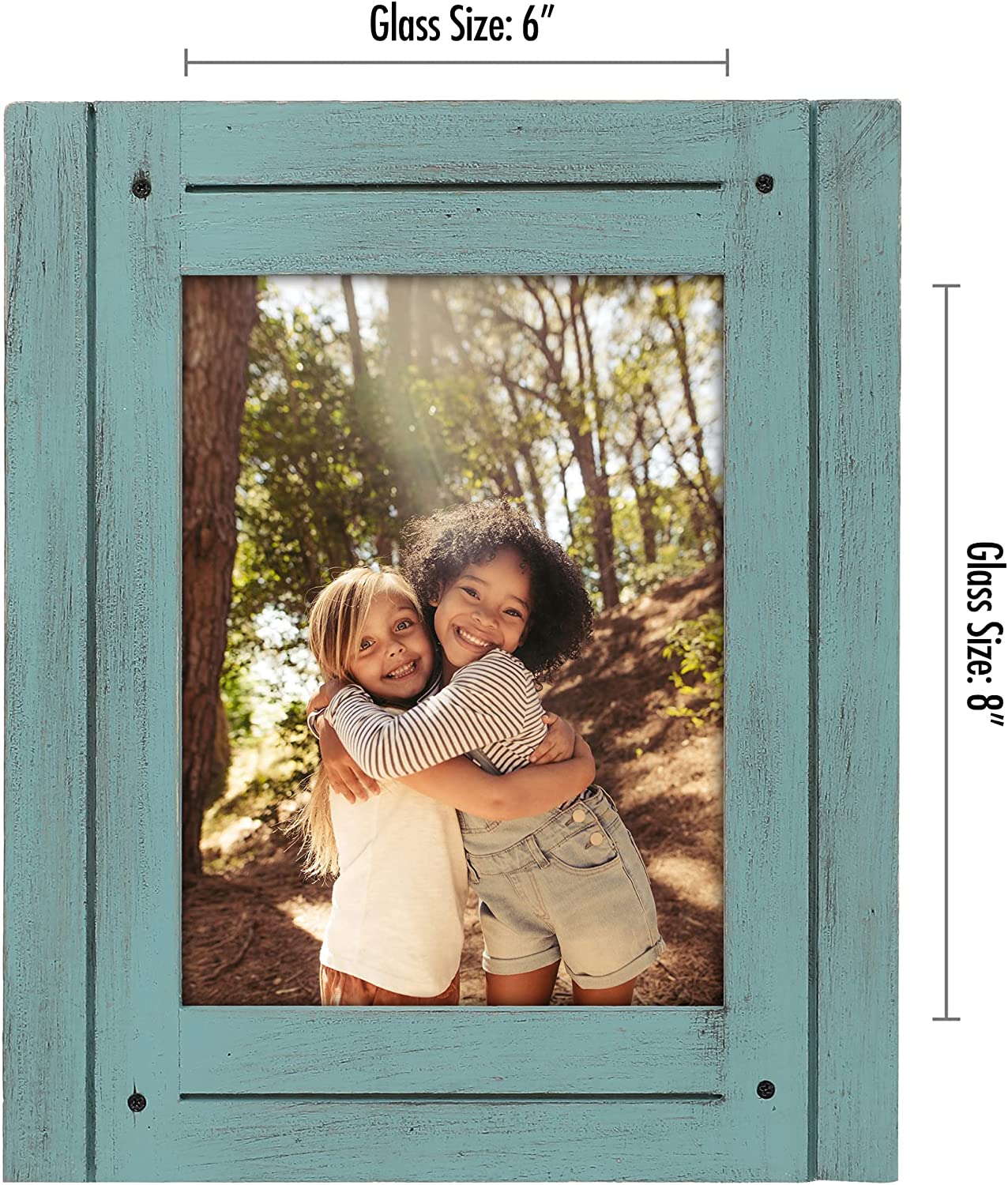 4X6 Rustic Wood Box Photo Frame White