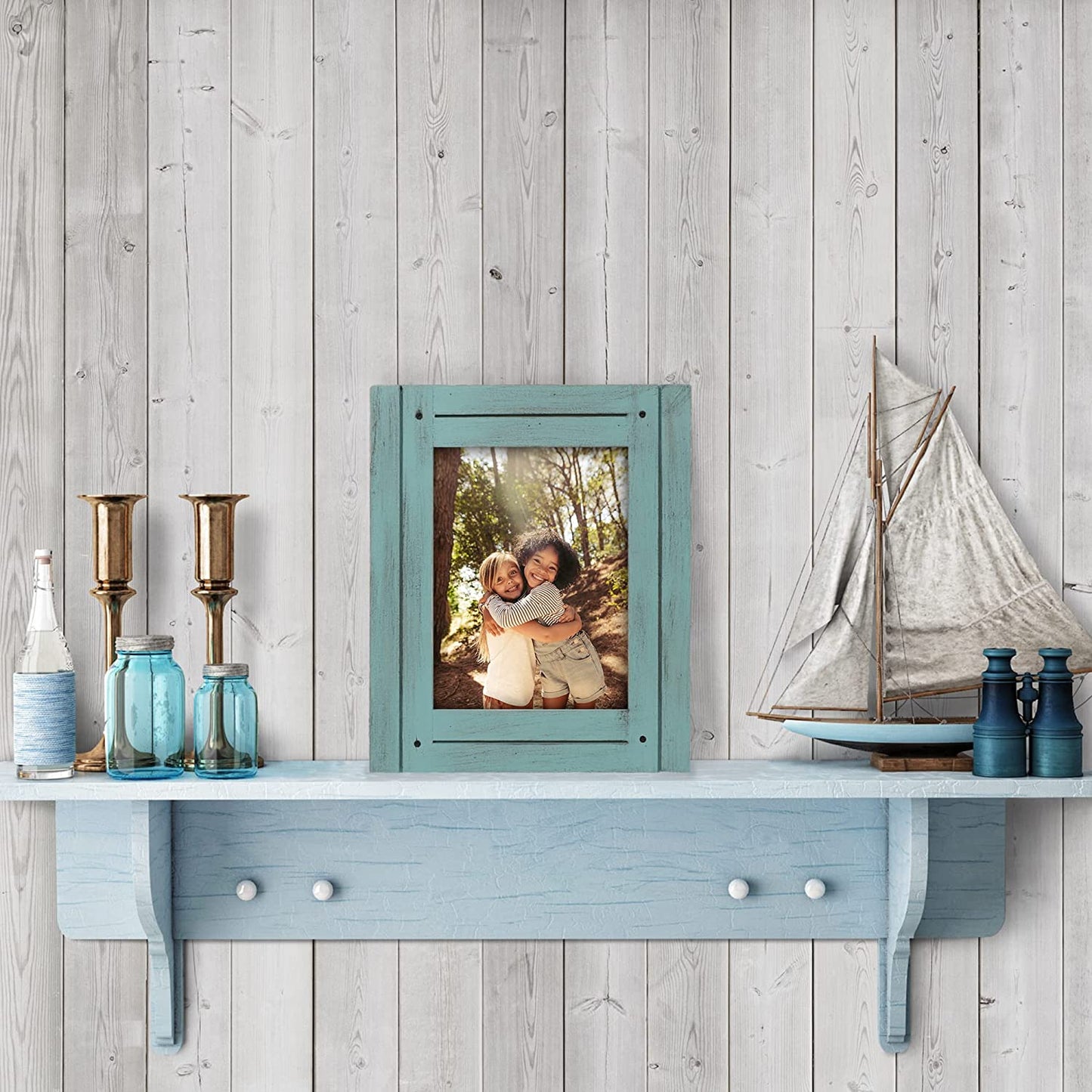 Rustic Picture Frame with Textured Wood | Choose Size and Color