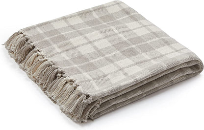 Neutral Lightweight Blanket for Farmhouse Decor - Variety of style