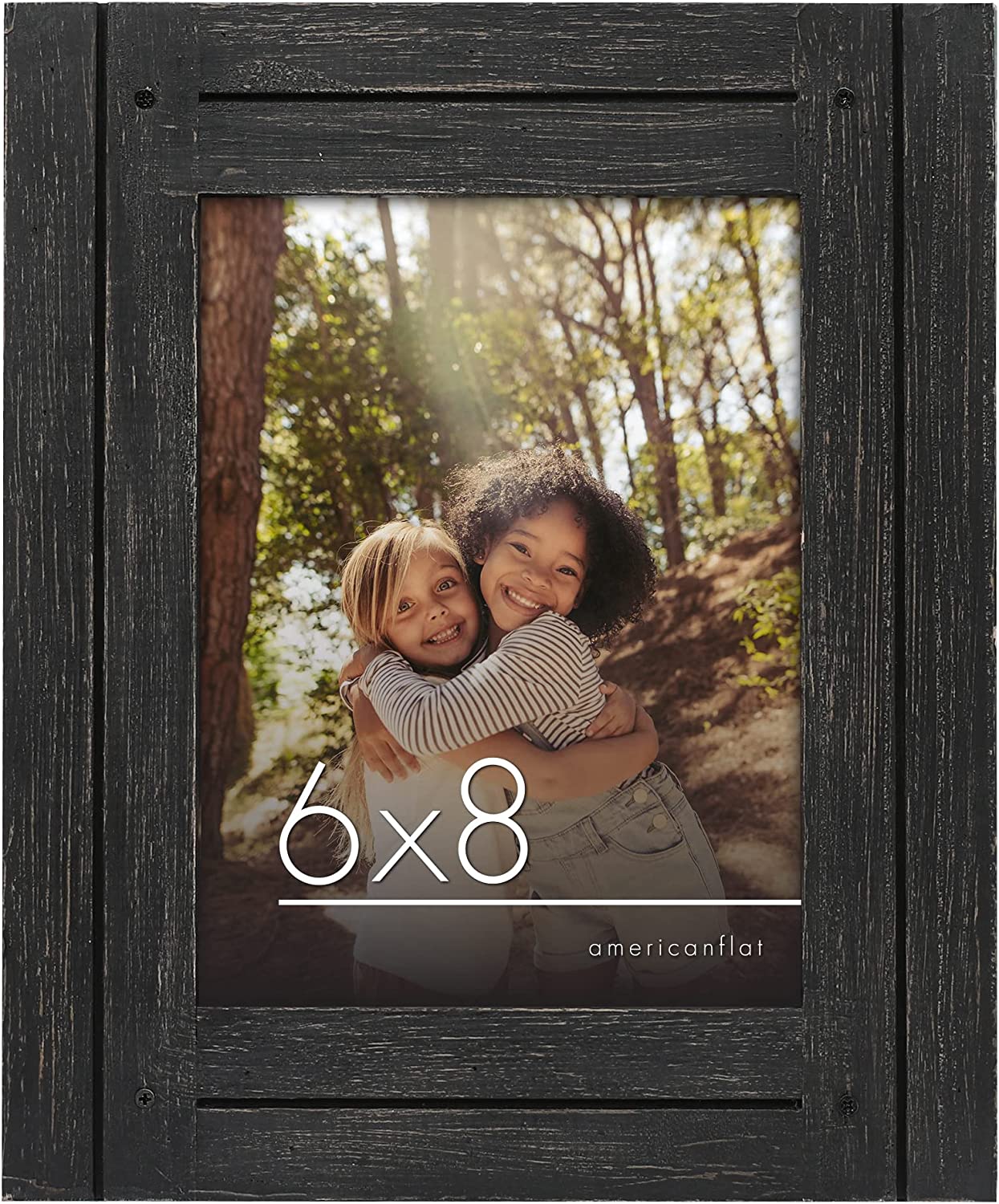 Rustic Picture Frame with Textured Wood | Choose Size and Color