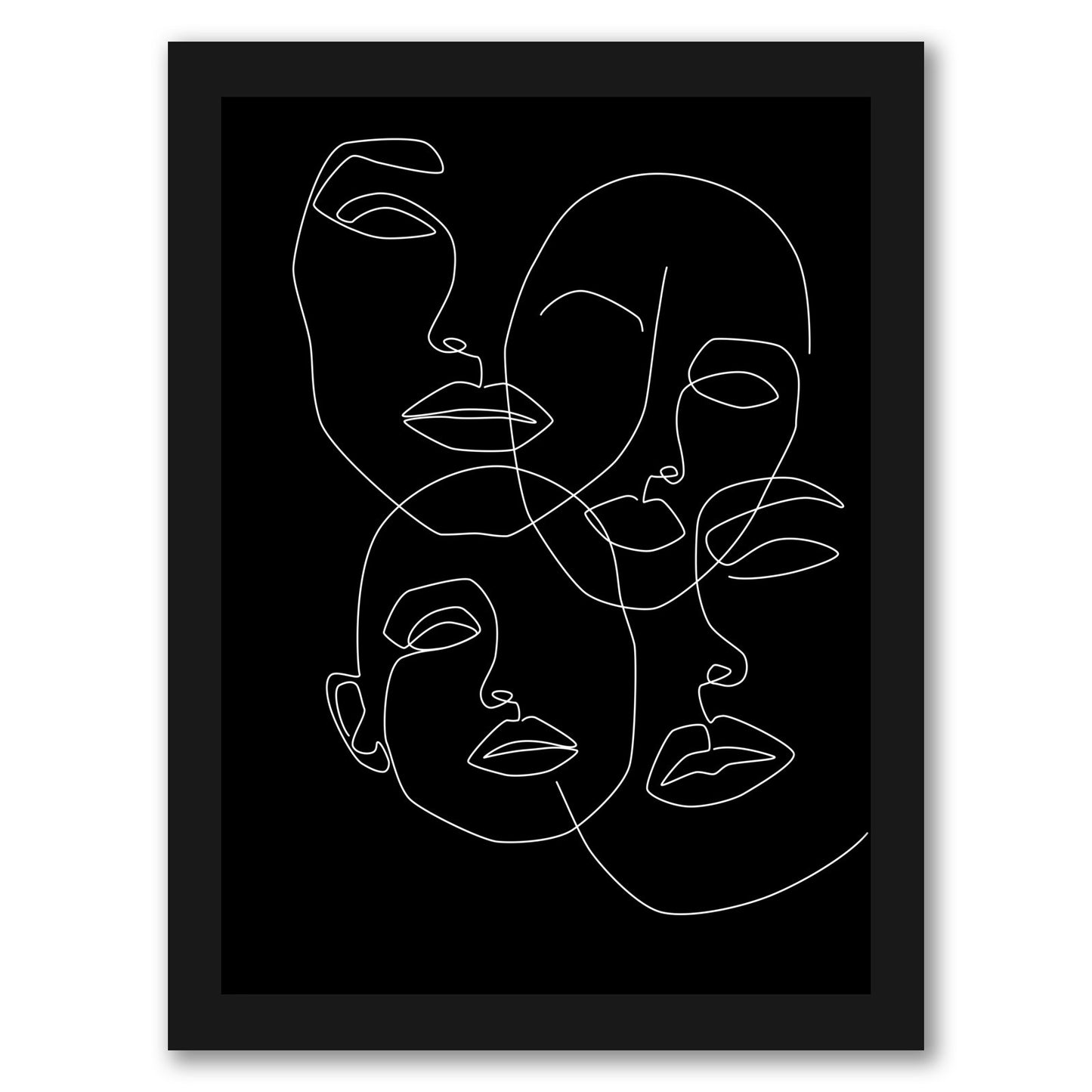 Faces In Dark by Explicit Design - Framed Print