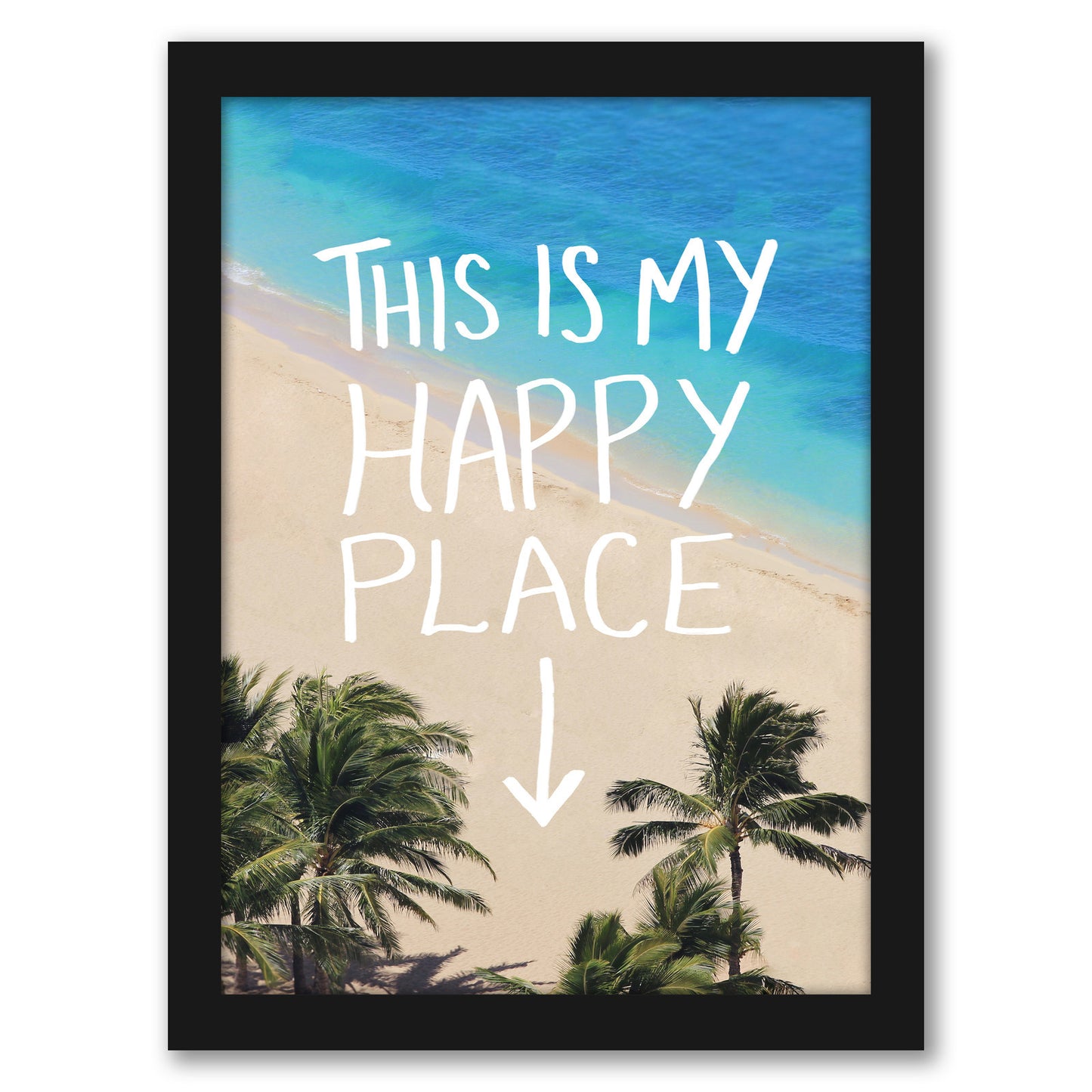 Happy Place Hawaii by Leah Flores - Framed Print