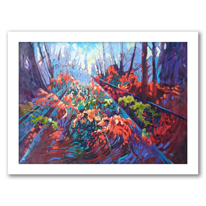 Autumn In The Woods By Mary Kemp - White Framed Print