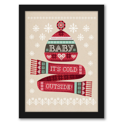 Christmas Hat And Scarf by Amanda Shufflebotham - Framed Print