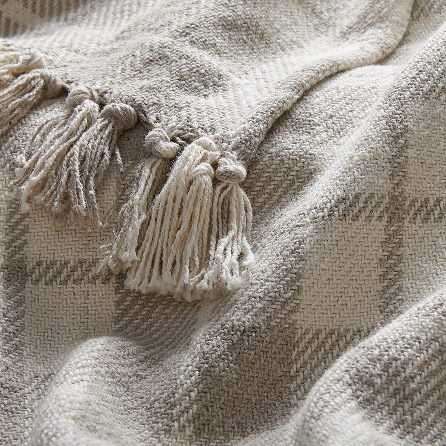 Neutral Lightweight Blanket for Farmhouse Decor - Variety of style