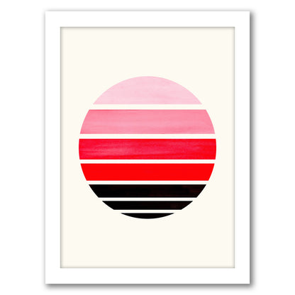 Red Staggered Red Sunset By Ejaaz Haniff - Framed Print