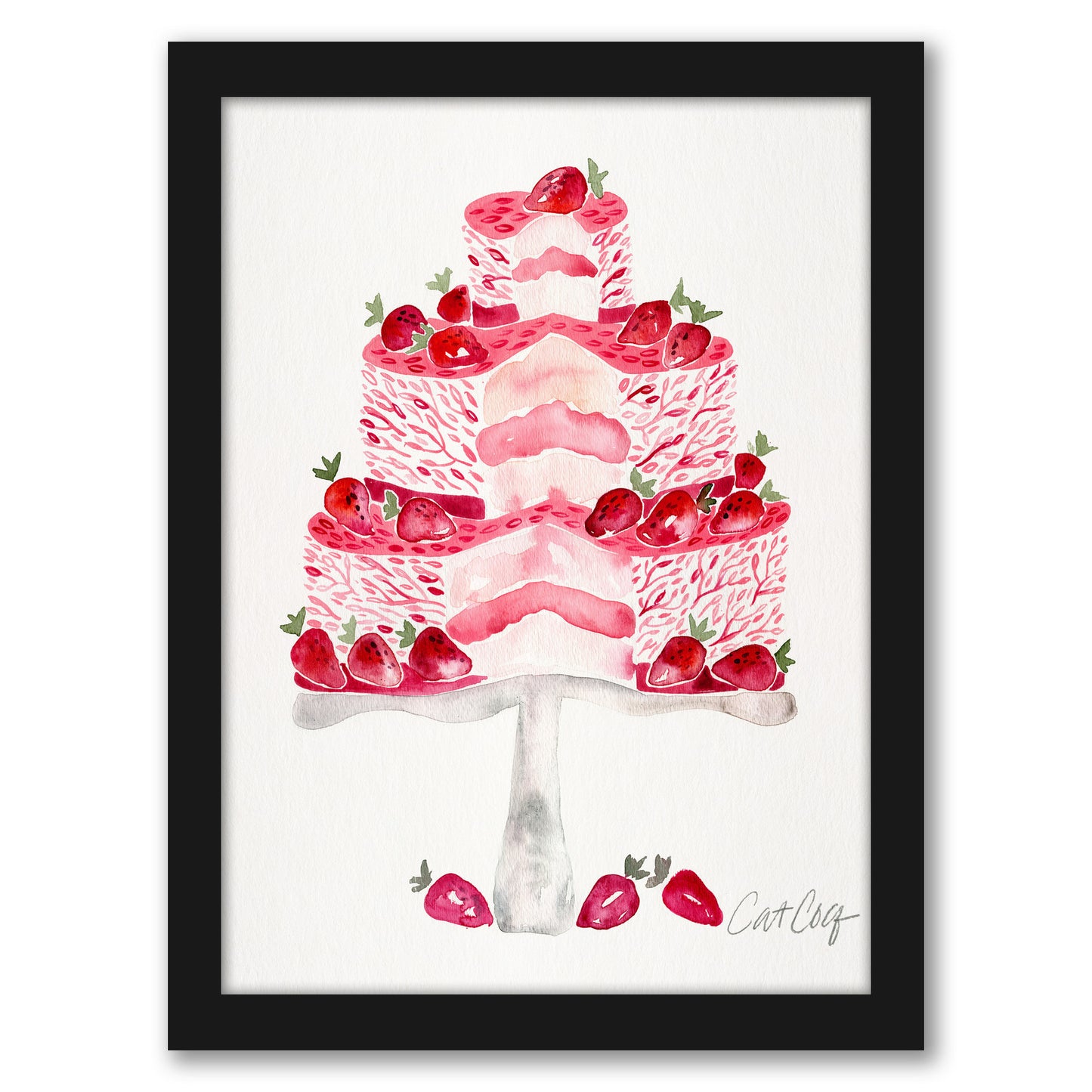Strawberry Short Cake by Cat Coquillette - Framed Print