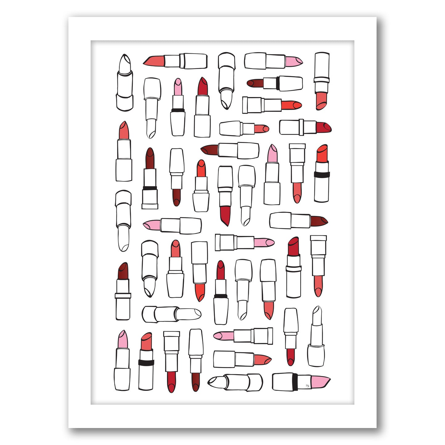 Red Lipsticks By Martina - White Framed Print