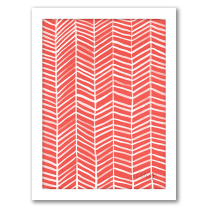 Coral Herring Bone by Cat Coquillette - Framed Print