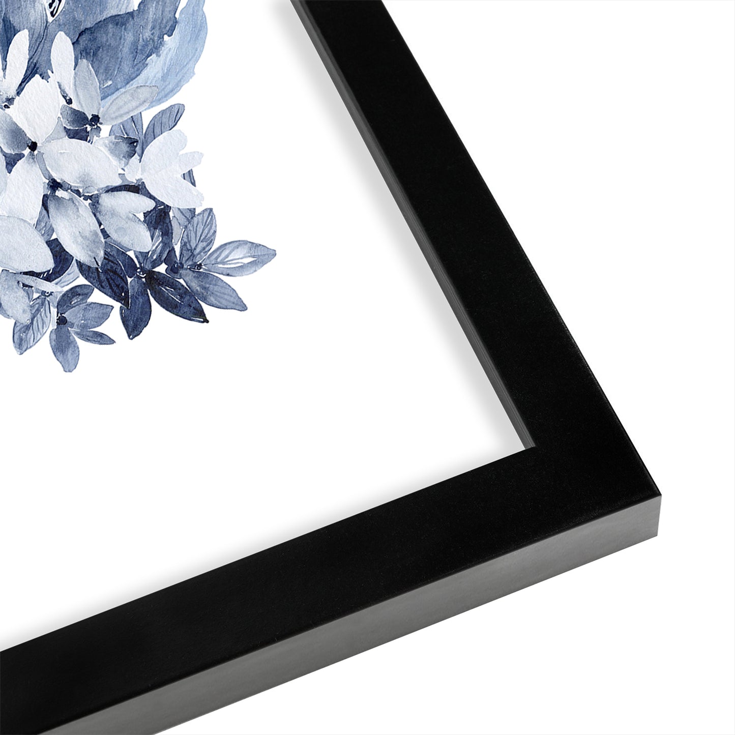 Blue Floral 1 By Wall + Wonder - Framed Print
