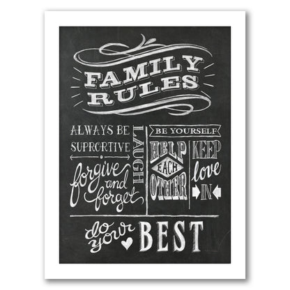 Family Rules I V2 by Wild Apple - Framed Print