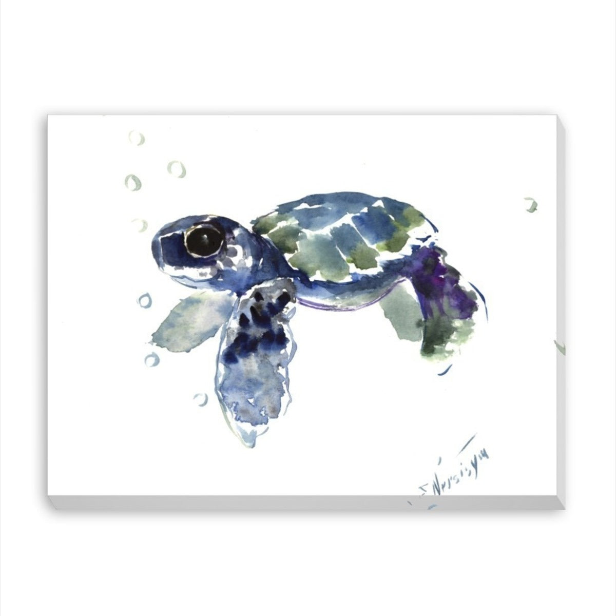 Babe Sea Turtle by Suren Nersisyan Art Wrapped Canvas - Americanflat
