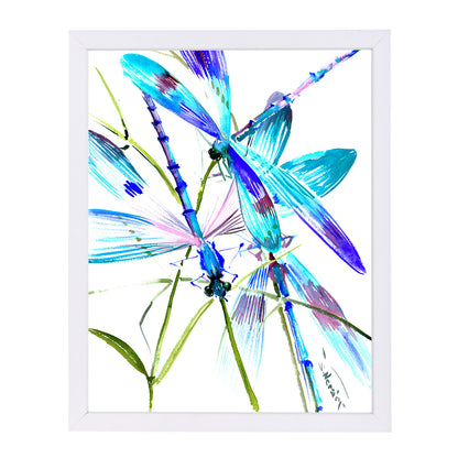 Dragonflies Turquoise Blue by Suren Nersisyan Framed Print - Americanflat