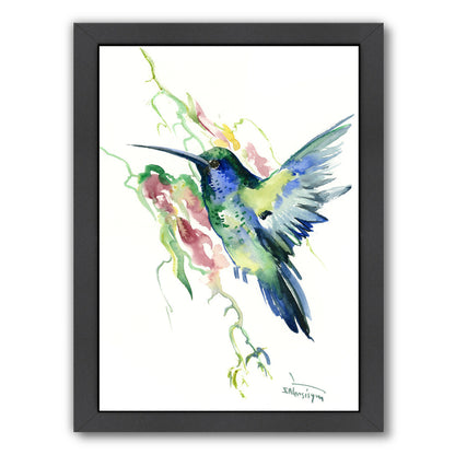 Hummingbird Indigo by Suren Nersisyan Framed Print - Americanflat