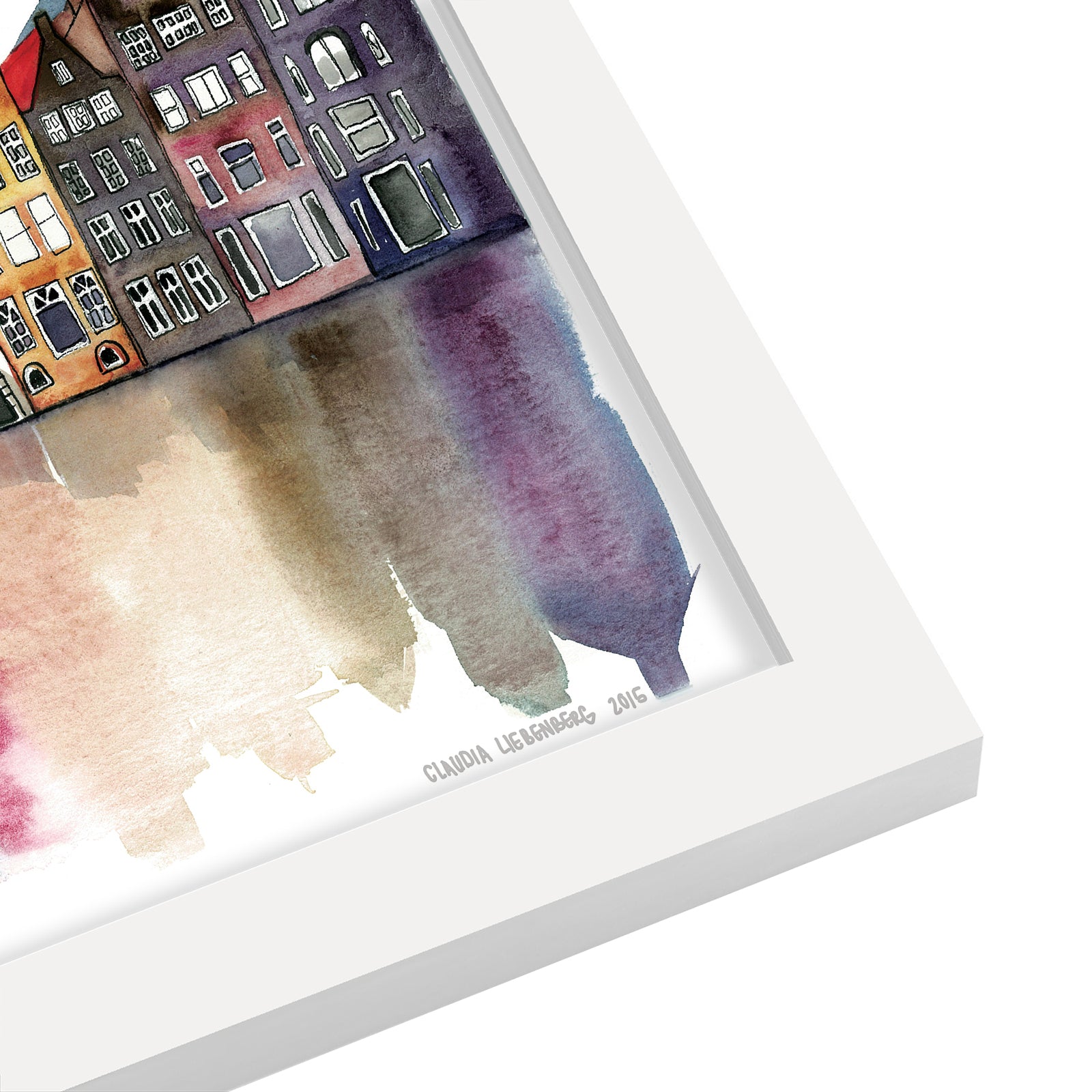 Watercolor Amsterdam by Claudia Liebenberg - Framed Print - Americanflat