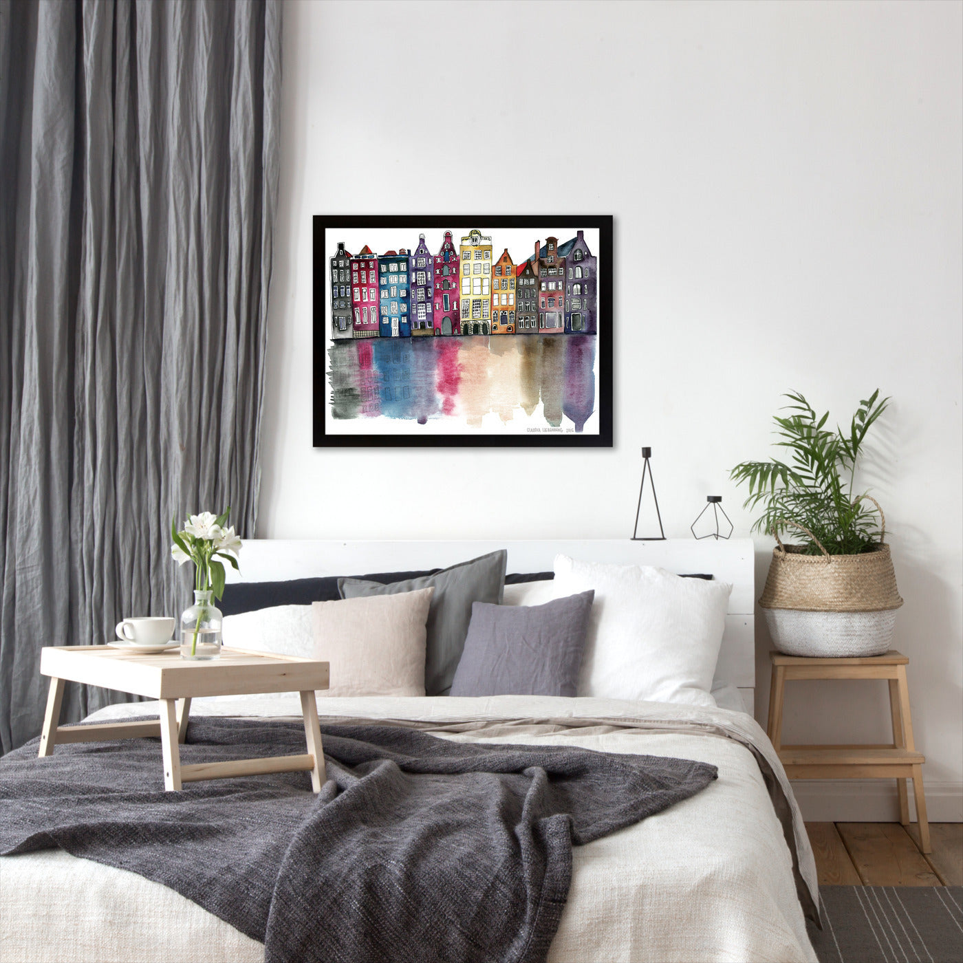 Watercolor Amsterdam by Claudia Liebenberg Framed Print - Americanflat