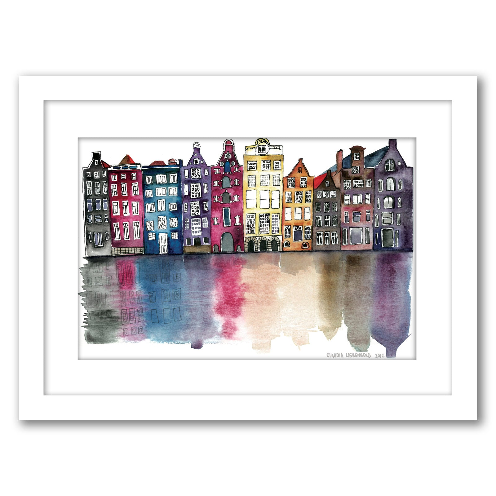 Watercolor Amsterdam by Claudia Liebenberg - Framed Print - Americanflat