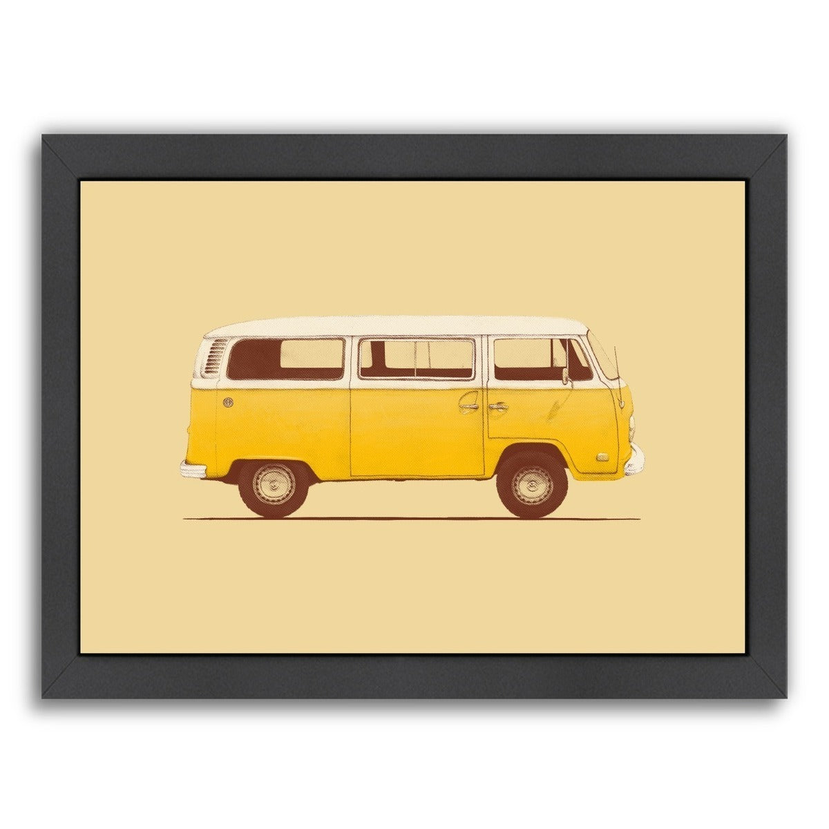 Yellow Van By Florent Bodart - Black Framed Print - Wall Art - Americanflat