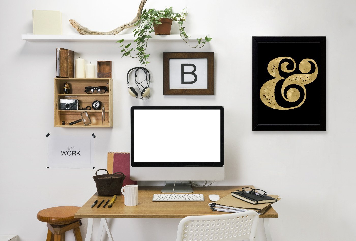 Ampersand Gold On by Amy Brinkman Framed Print - Wall Art - Americanflat