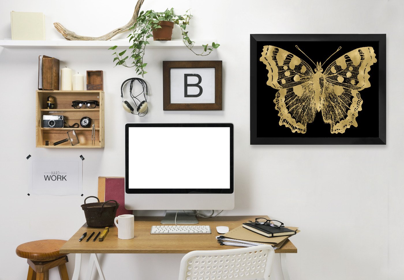 Butterfly 1 Gold On by Amy Brinkman Framed Print - Wall Art - Americanflat
