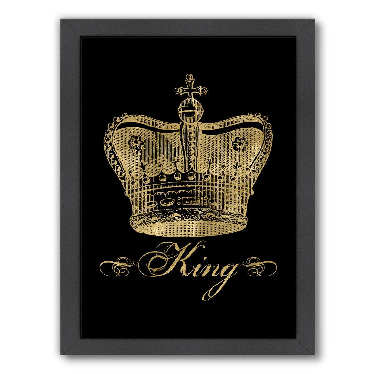 Crown King Gold On by Amy Brinkman Framed Print - Wall Art - Americanflat