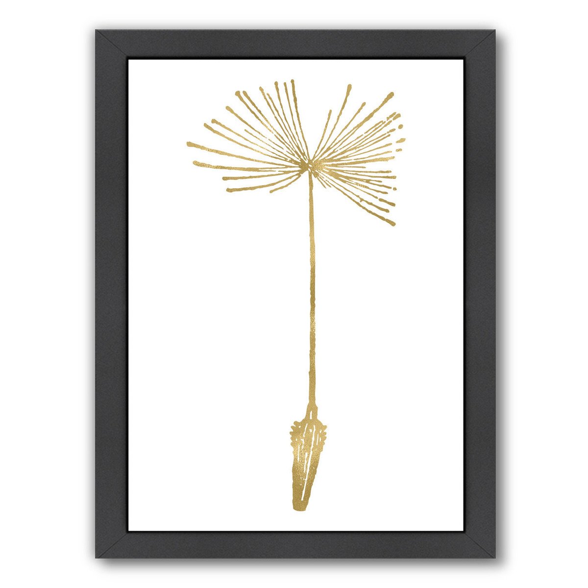 Dandelion 1 Gold On White by Amy Brinkman Framed Print - Wall Art - Americanflat