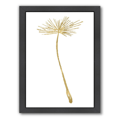 Dandelion 2 Gold On White by Amy Brinkman Framed Print - Wall Art - Americanflat