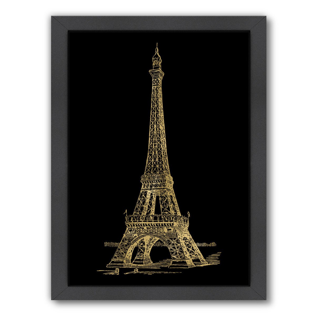 Eiffel Tower Gold On by Amy Brinkman Framed Print - Wall Art - Americanflat