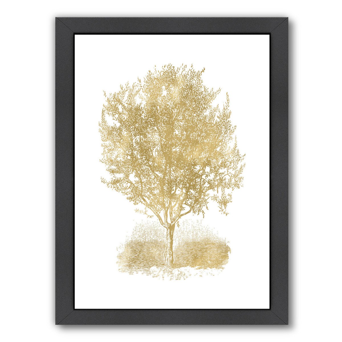Olive Tree Gold On White by Amy Brinkman Framed Print - Wall Art - Americanflat
