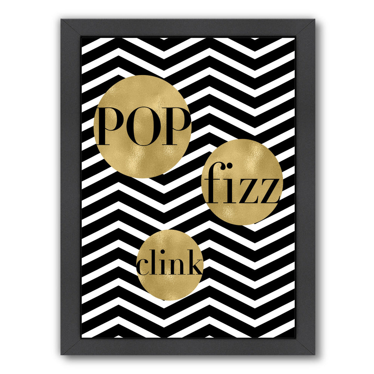 Pop Fizz Clink White Chevron by Amy Brinkman Framed Print - Americanflat