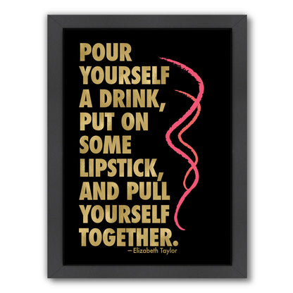 Pour Yourself Drink Gold On Colored by Amy Brinkman Framed Print - Americanflat