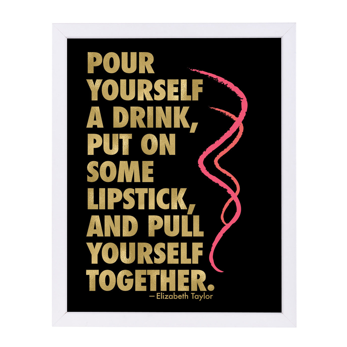 Pour Yourself Drink Gold On Colored by Amy Brinkman Framed Print - Americanflat